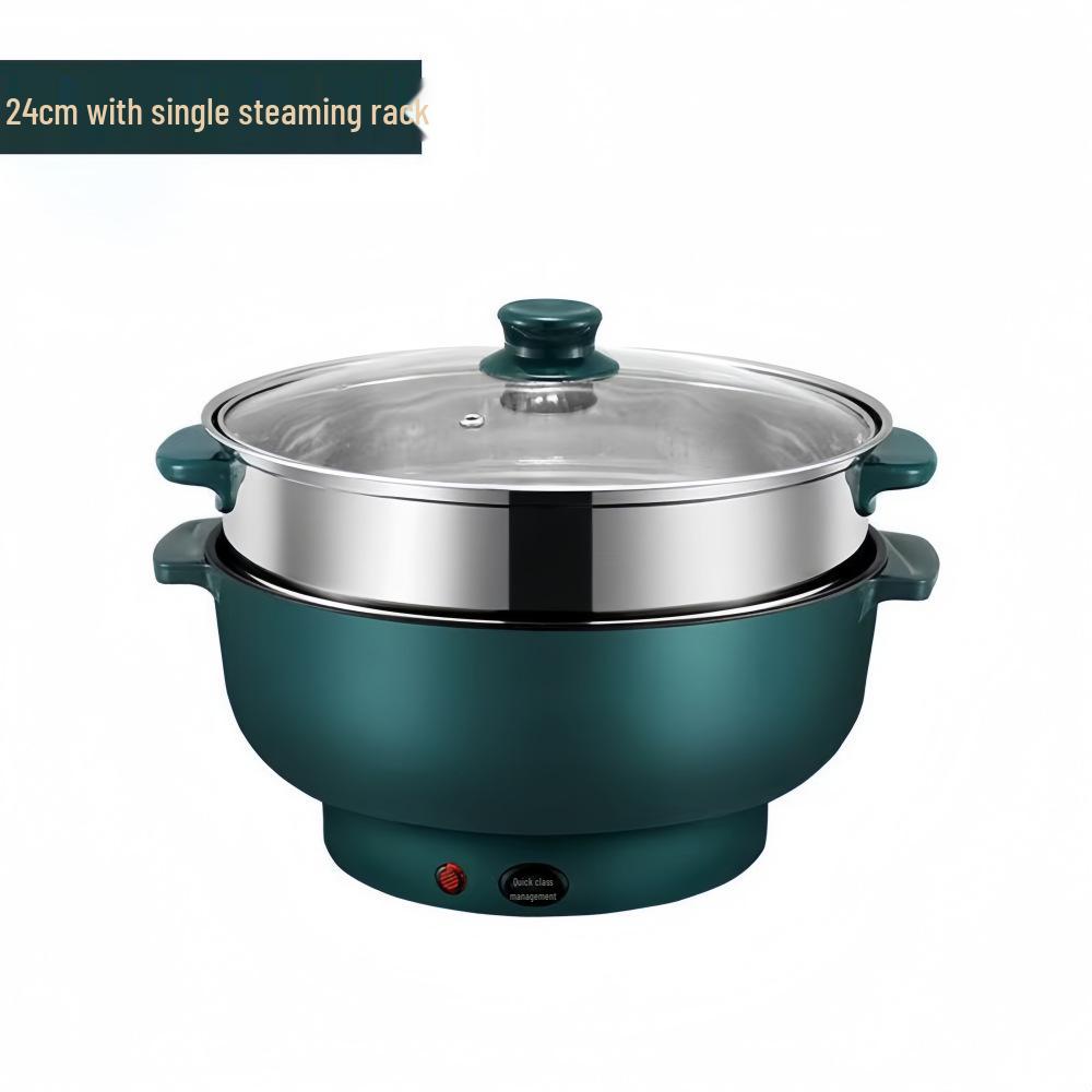 Double-Layer Electric Cooking Pot, Large Capacity, Multifunctional for Steaming, Boiling, Frying, Non-Stick, Ideal for Dorm Use