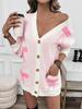 European-American Bow V-Neck Sweater: Women's Autumn/Winter Fashionable Loose Coat