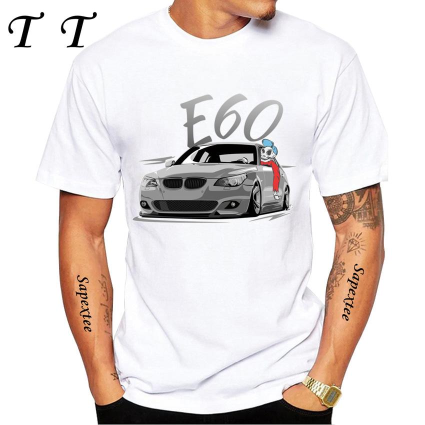 E90 Low Style Skull Driver TShirt New Summer Men Short Sleeve Legend E34 Car Art Tshirts Boy Casual White Tees