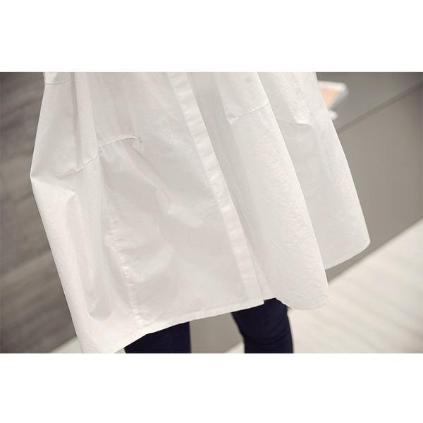 Women's Long White Shirt Spring/Autumn New Korean Large Loose Long Sleeve Shirt