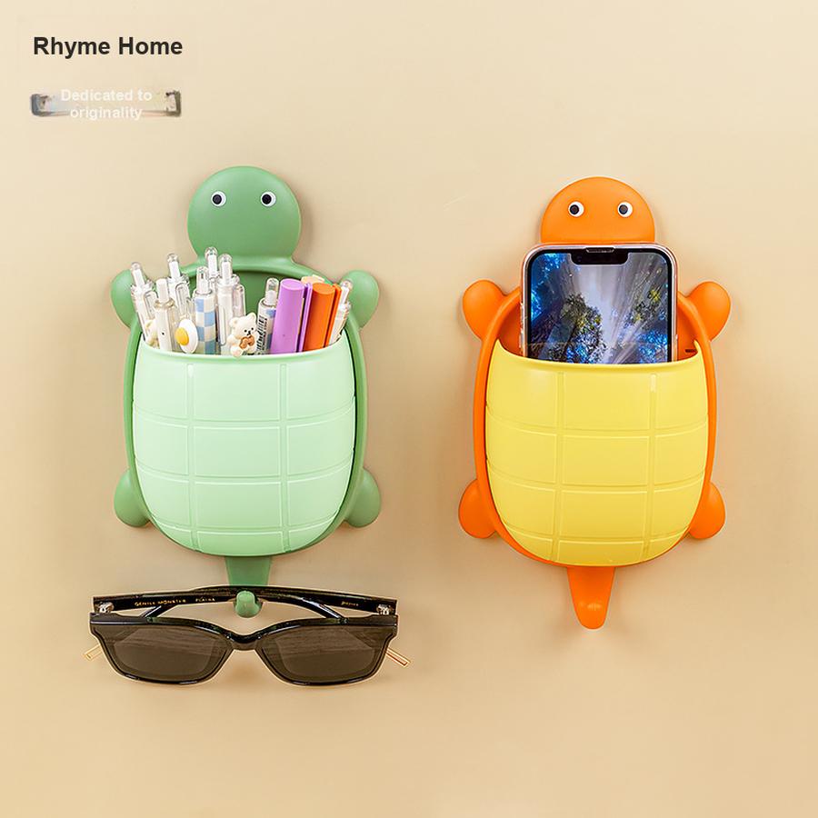 New Turtle Shelf Cosmetic Organizer Storage Box for Bedroom Bathroom Toothbrush Bedside Phone Wall Mount