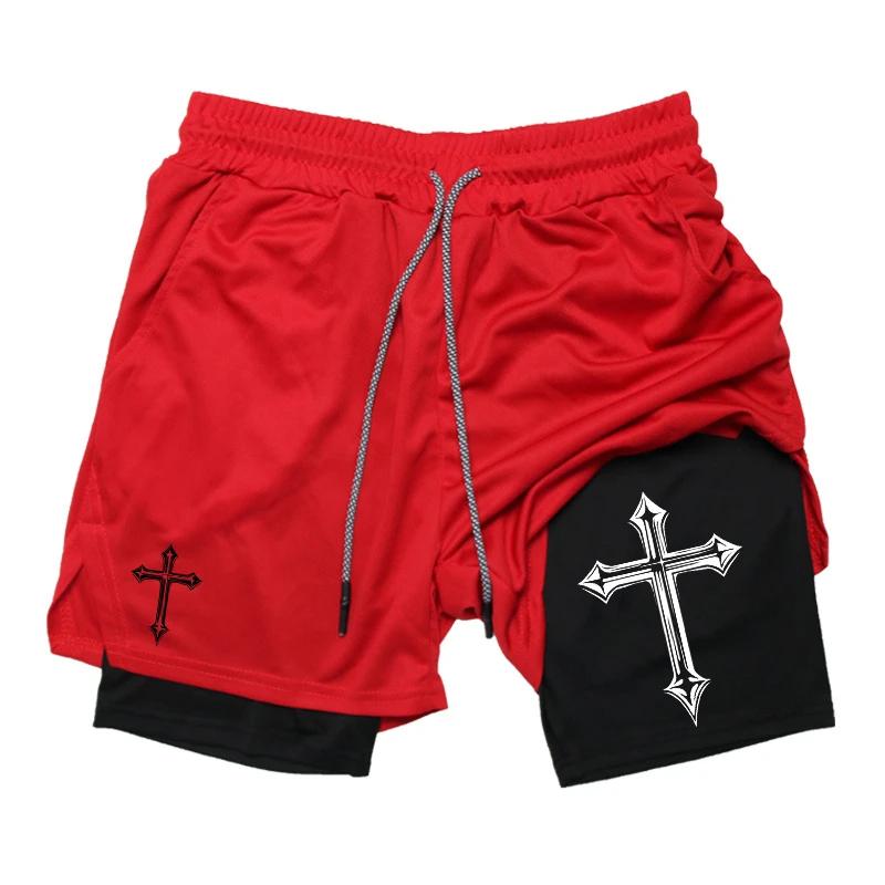 Kreuz Christlich Gott Jesus Camouflage Muay Thai Kickboxen MMA Shorts Herren Damen Unisex Doppellagig Schnelltrocknend Training Sport Fitnessstudio Workout