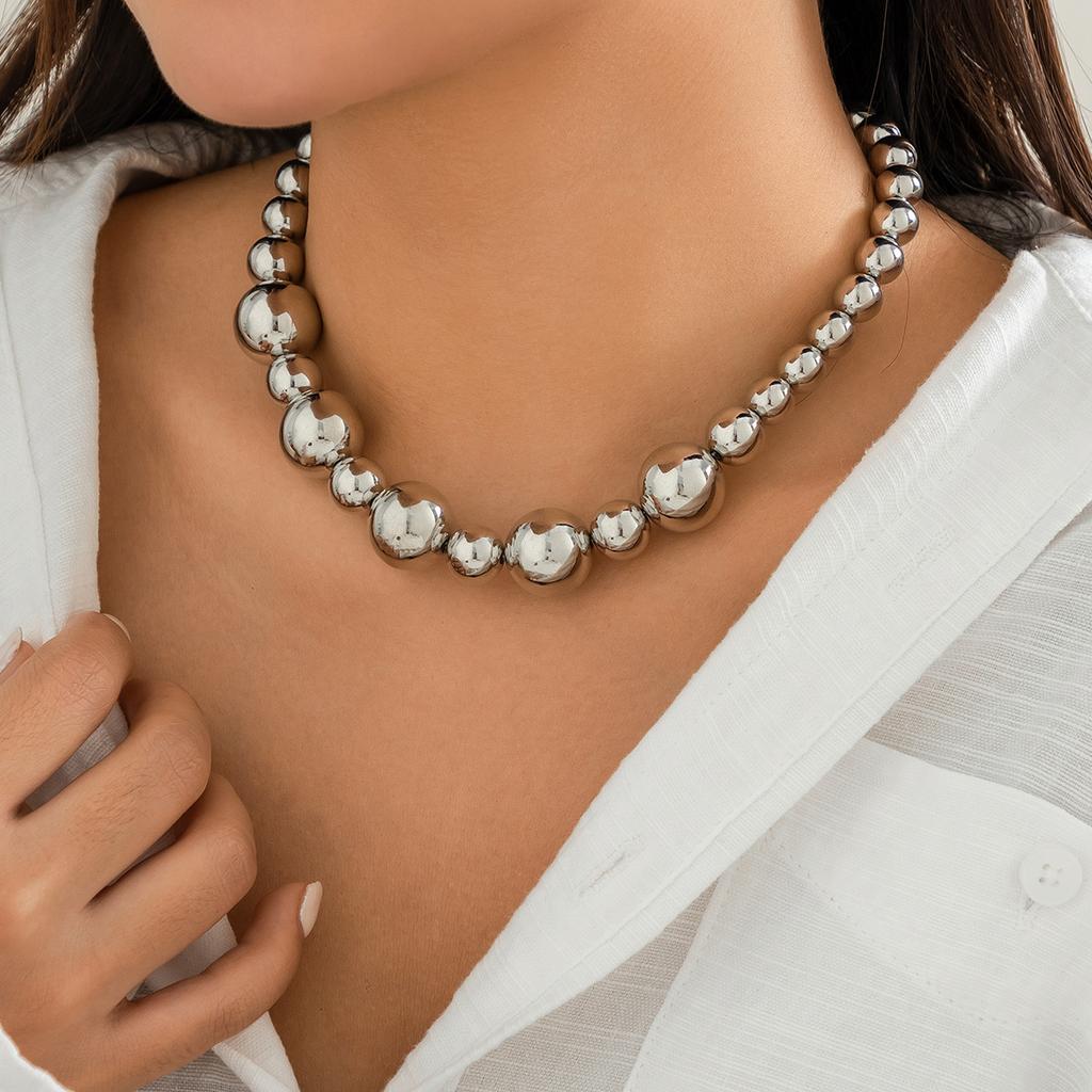 Creative Multi-layer Pearl CCB Sweater Chain Collarbone Chain Temperament Elegant Love-shaped Layer Necklace