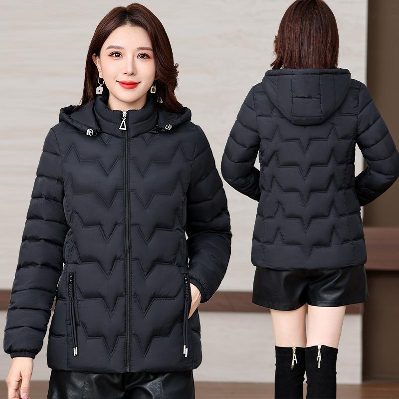 Winter down cotton jacket women's short 2025 new light cotton jacket slimming padded jacket fashion hooded jacket
