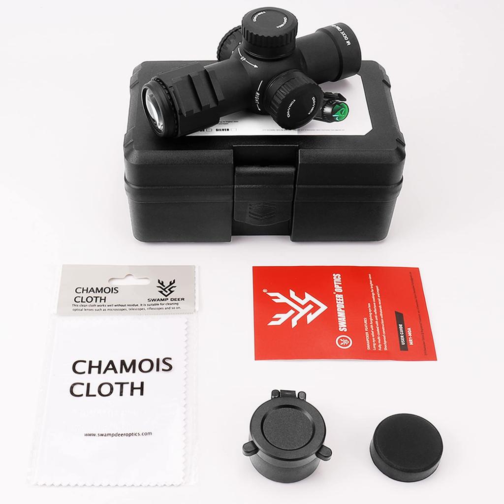 SWAMP DEER OPTICS Riflescope, 3x30IR Fixed Magnification, Short Scope, IPX7 Waterproof Sight (Black)