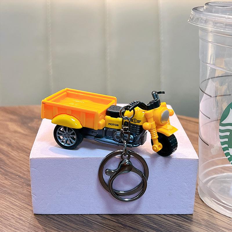 Creative Tricycle Keychain: Pull-back Toy Car Model & Backpack Pendant Gift