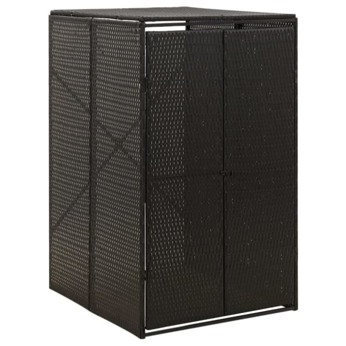 VidaXL Bin Shelter Black 70x80x117 Cm Woven Resin 319860