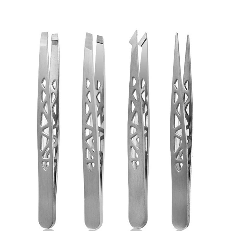 4pcs Eyebrow Tweezers Set - Professional Precision for Brow Shaping, Beard Plucking Amp; False Lash Application,Eyebrow Tool Set