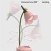ABWR-Pink Flower LED Table Lamp Cute Adjustable Touch Rechargeable Battery Night Light For Dorm Reading Light