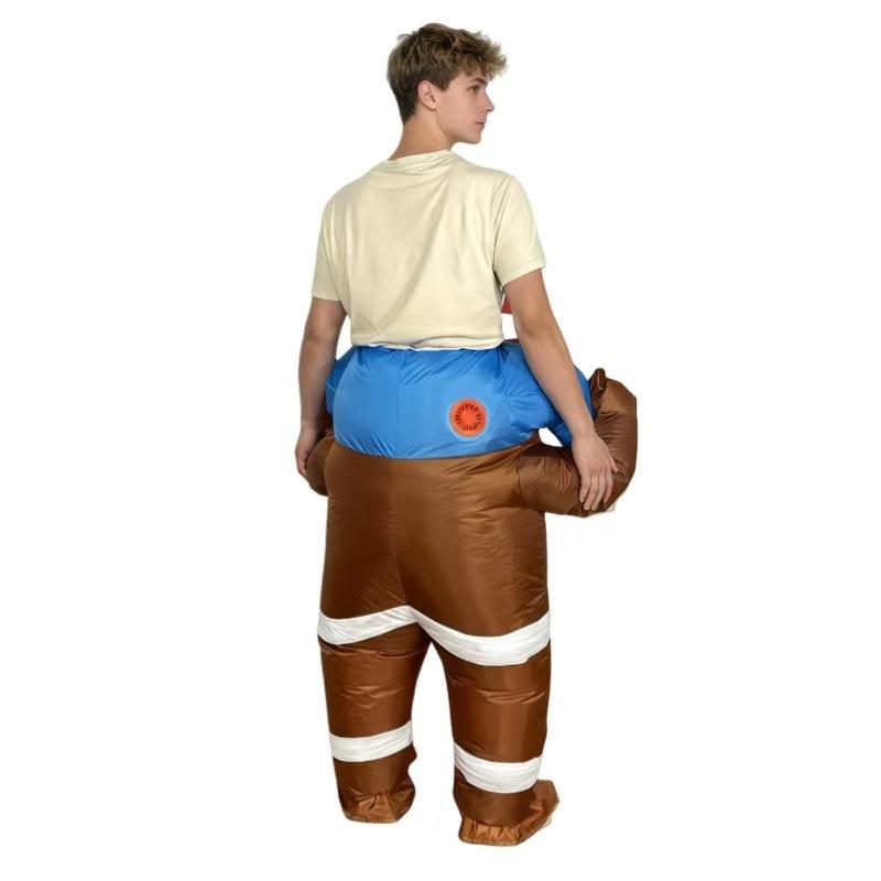 Gingerbread Man Back Inflatable Suit Popular Halloween Dress Up Funny Props Riding Inflatable Puppet Suit 150-190CM