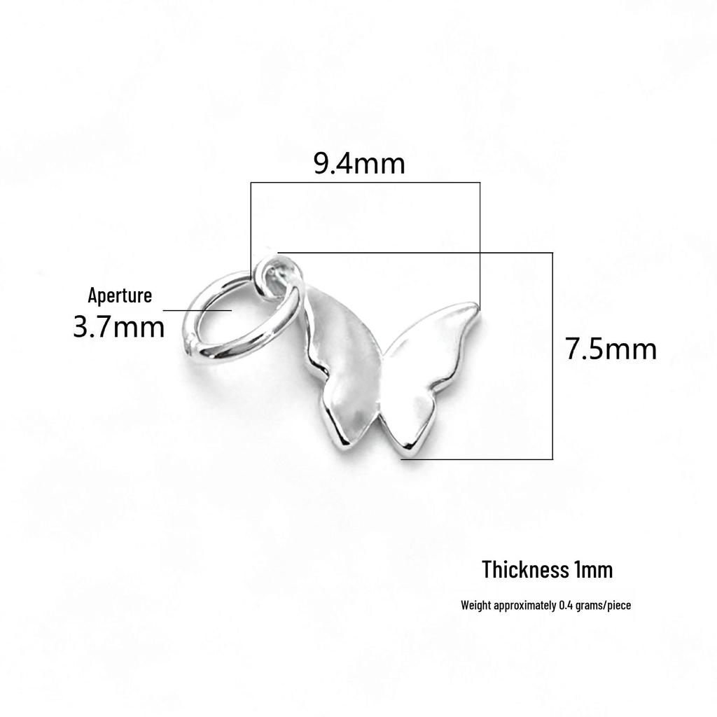 S999 Sterling Silver Butterfly Charm: Handmade Chinese Style Pendant for DIY Crystal Bracelets, Necklaces, and Rope Weaving