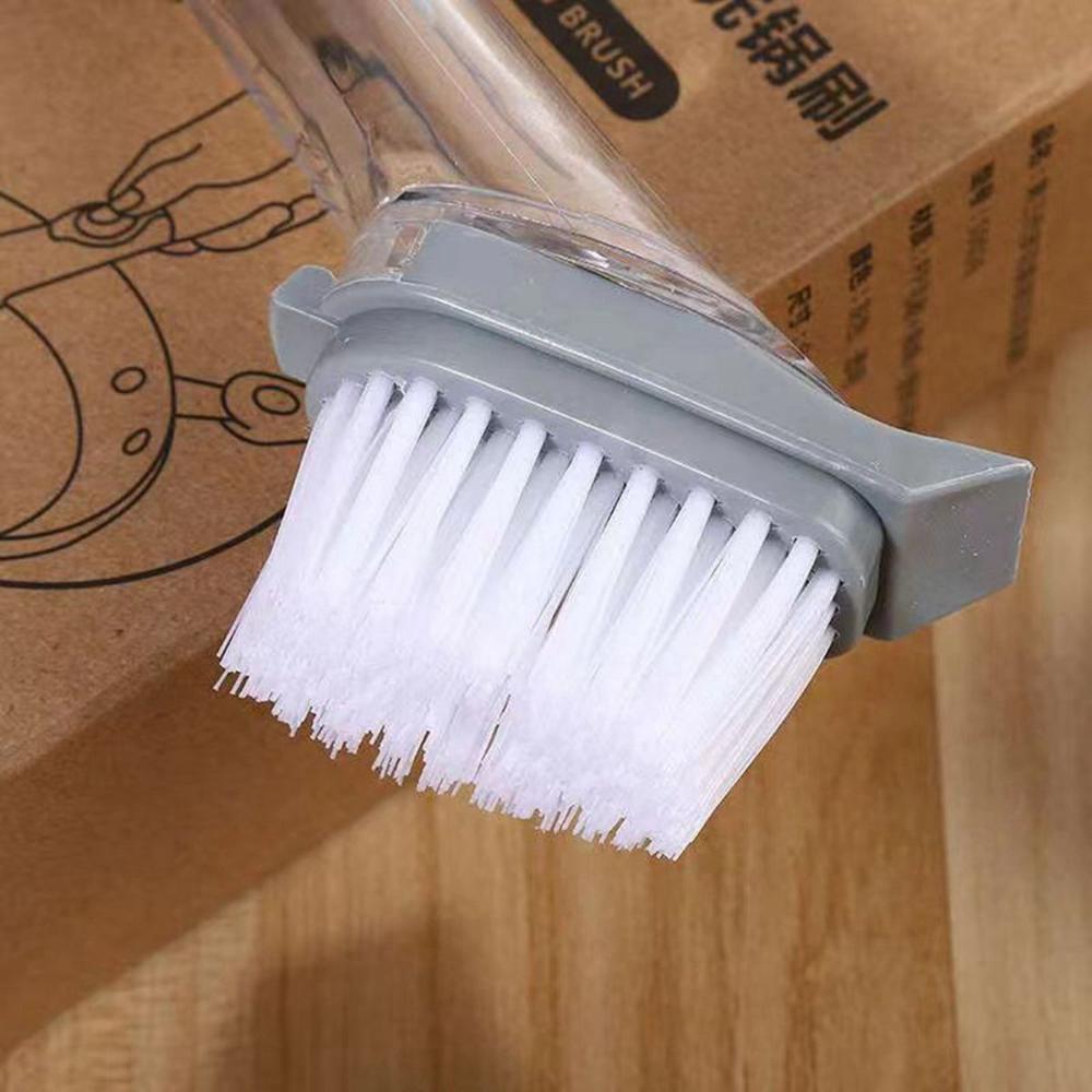 Handle Dishwashing with Soap Dispenser Multifunctional Dish Scrubber Scrub Cleaner Brush Sponge