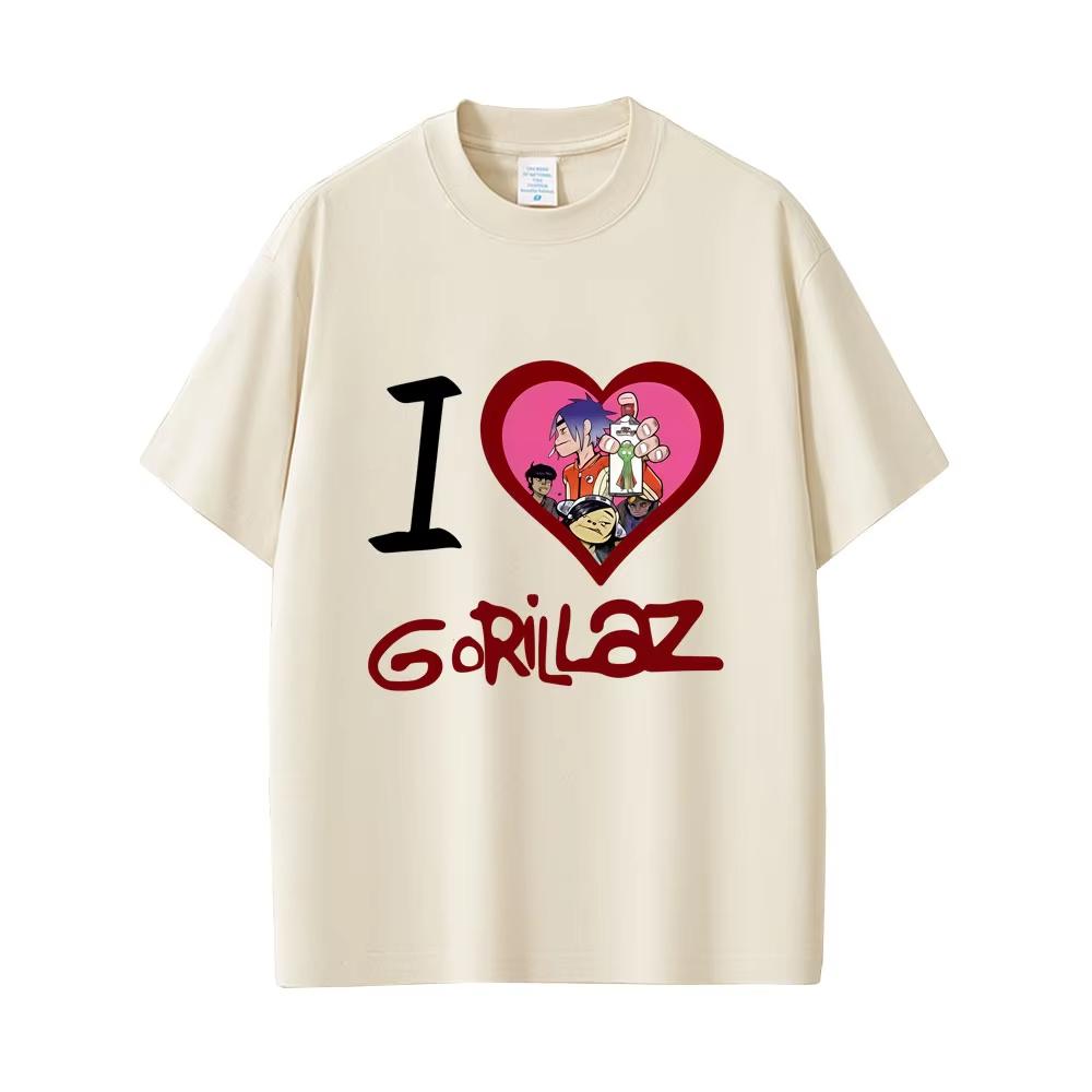 

I Love Gorillaz Graphic Tshirts Unisex Women Rock Punk Oversized Streetwear Unisexs Harajuku Retro Gothic Short Sleeve T Shirts Tops S