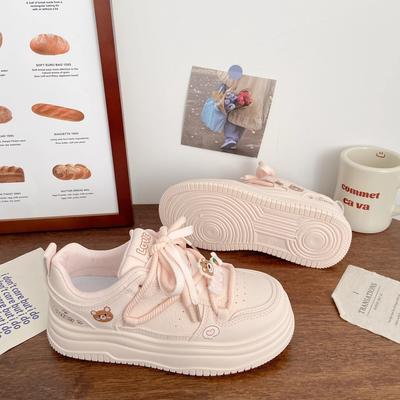 Pink Platform Sports Board Shoes Women's Spring 2025 New Chic Niche Design Breathable Student Versatile Board Shoes