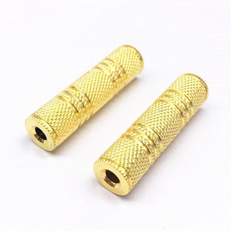 Gold Plated 3.5mm Female To Female Audio Adapter - Straight-through Metal Connector