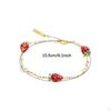 Strawberry Bracelet Chain Cuff Charm for Wife Girlfriend Lover