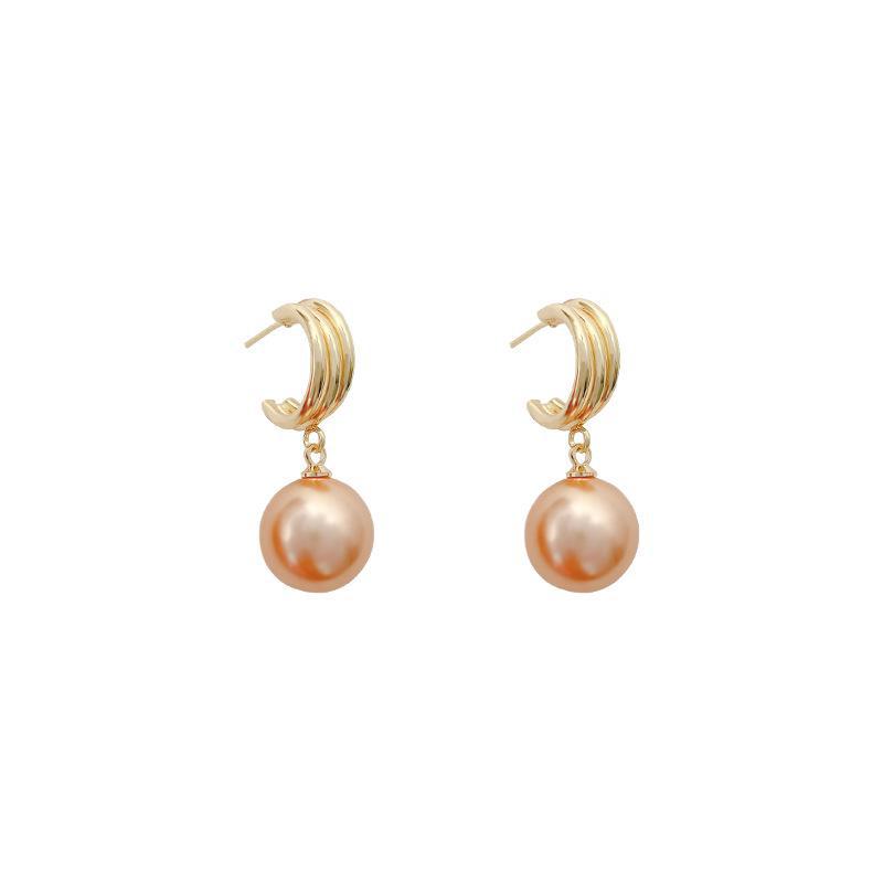 Korean High-End S925 Silver Pearl Pendant Earrings - French Fairy Style