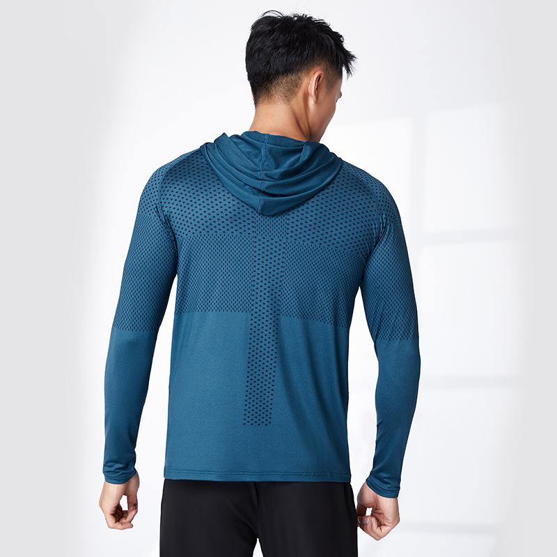 Men's Quick-Dry Hooded Training Suit - Long Sleeve Track & Field Running T-Shirt