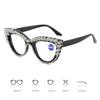 New Personality Fashion Cat Eye Colorful Big Diamond Reading Glasses Unisex Luxury Eye Protection Presbyopia Eyeglasse To +4.0