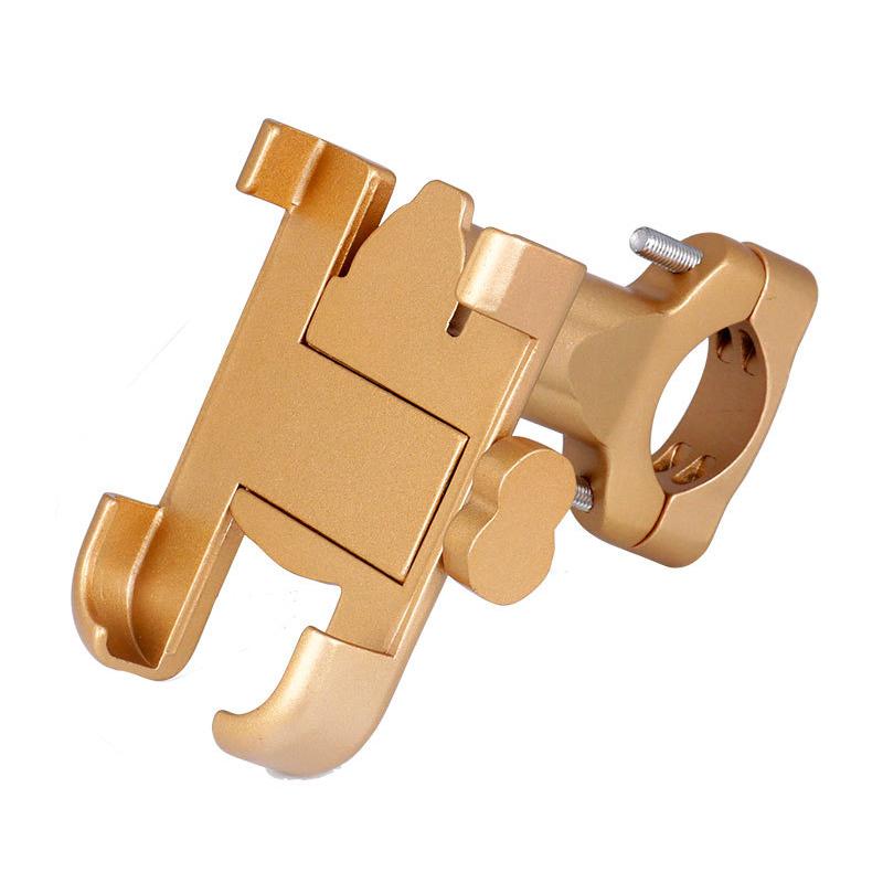 

Велосипедний тримач для телефону з алюмінієвого сплаву, гірський шосейний велосипед, мотоцикл, 3,5-6,5-дюймовий кронштейн для підтримки мобільного GPS золотий