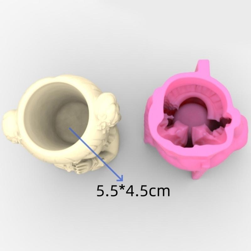 Nonstick Cutet Prayer Girl Pen Holder Mold Flower Pot Silicone Mold DIY Crafts Ornament Tool DIY Succulent Planter Mold