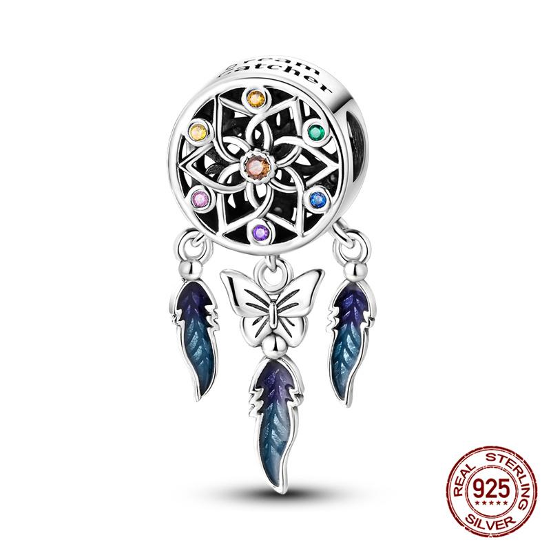 Compatible With Charm Bead Charms Ideal For Authentic Bracelets 100 copper Blue Dream Catcher Beaded Do It Yourself Jewellery Making Womens Gifts