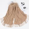 Autumn And Winter New Women'S Cashmere Scarf Solid Color Imitation Cashmere Pulling Scarf Thick Embroidery Cashmere Shawl