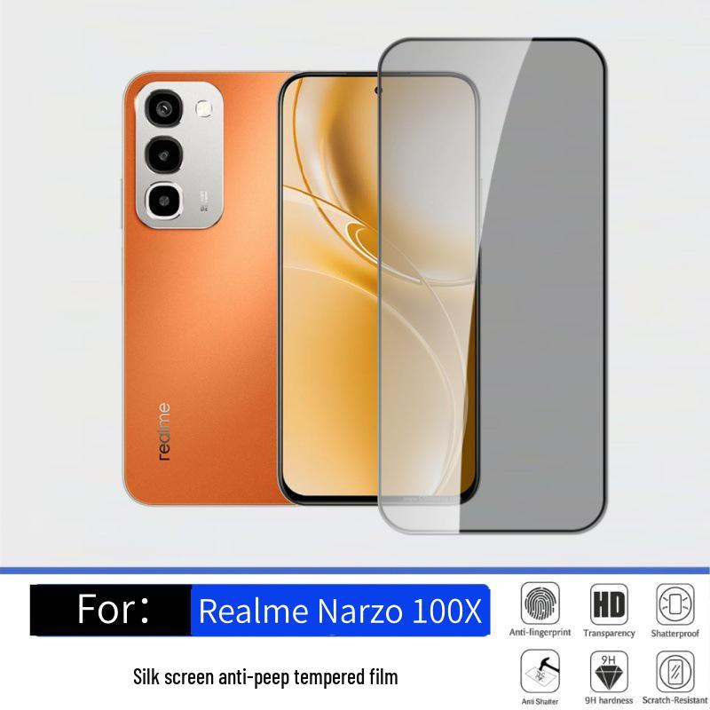 Матовая закаленная пленка Realme Narzo 100X HD Anti-Peep с высокой светопропускаемостью и прозрачной защитой линзы