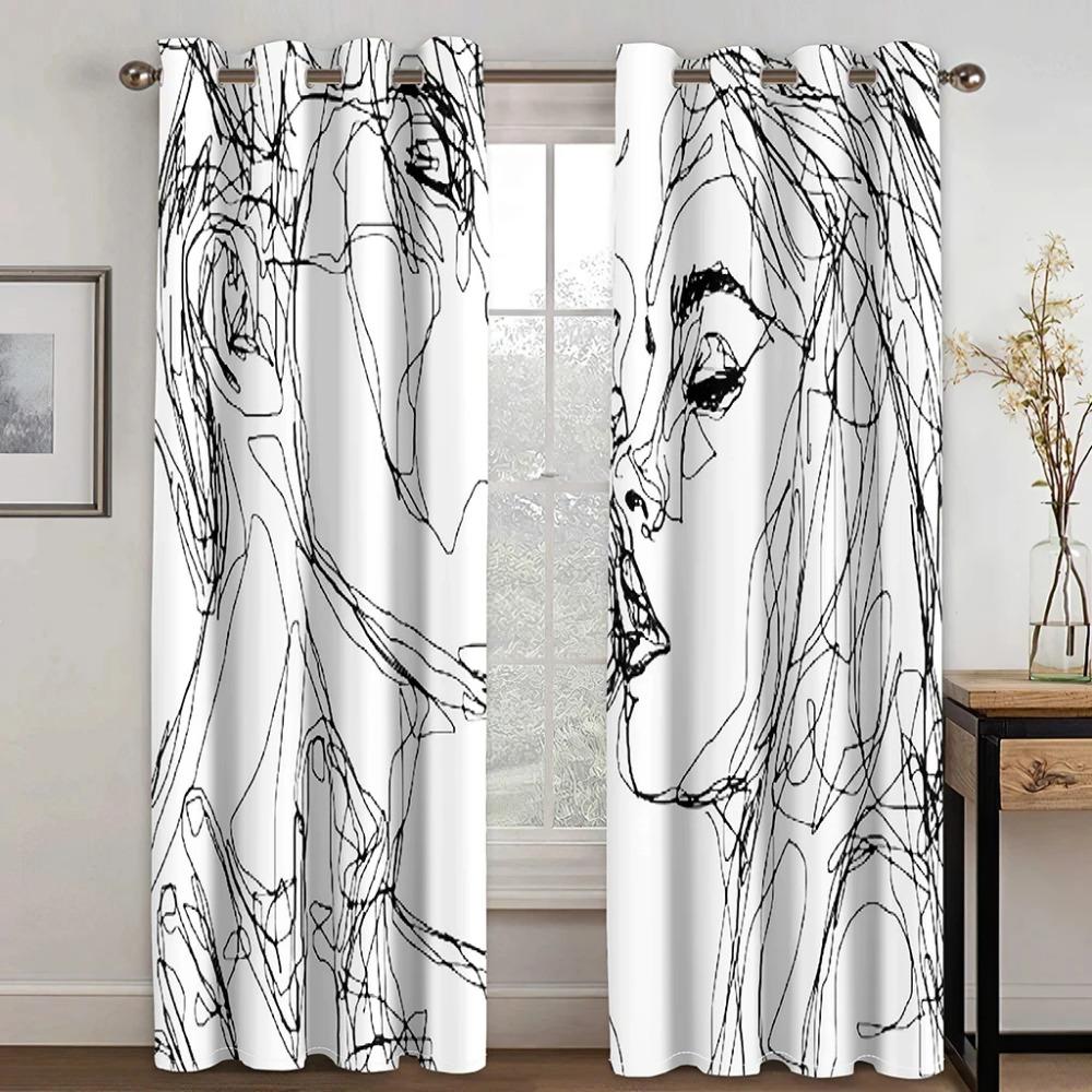 Design Abstract Modern Draperie Blackout Fereastră Graffiti Metalică Perdele pentru Sufragerie Dormitor Decor Acasă Perdea cu Umbrire Ridicată