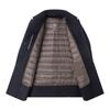 Men's Premium Double-Faced Wool Coat with Detachable Down Liner - Slim Business Windbreaker Jacket