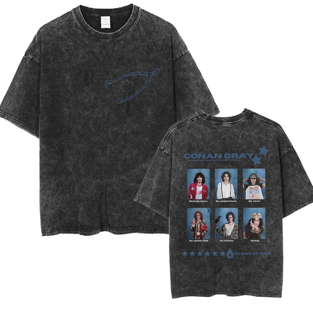 

Rapper Conan Gray The Wishbone Pajama Show Album New T Shirts Unisex Women Vintage Washed Short Sleeve Tshirt Punk Streetwear 2XL