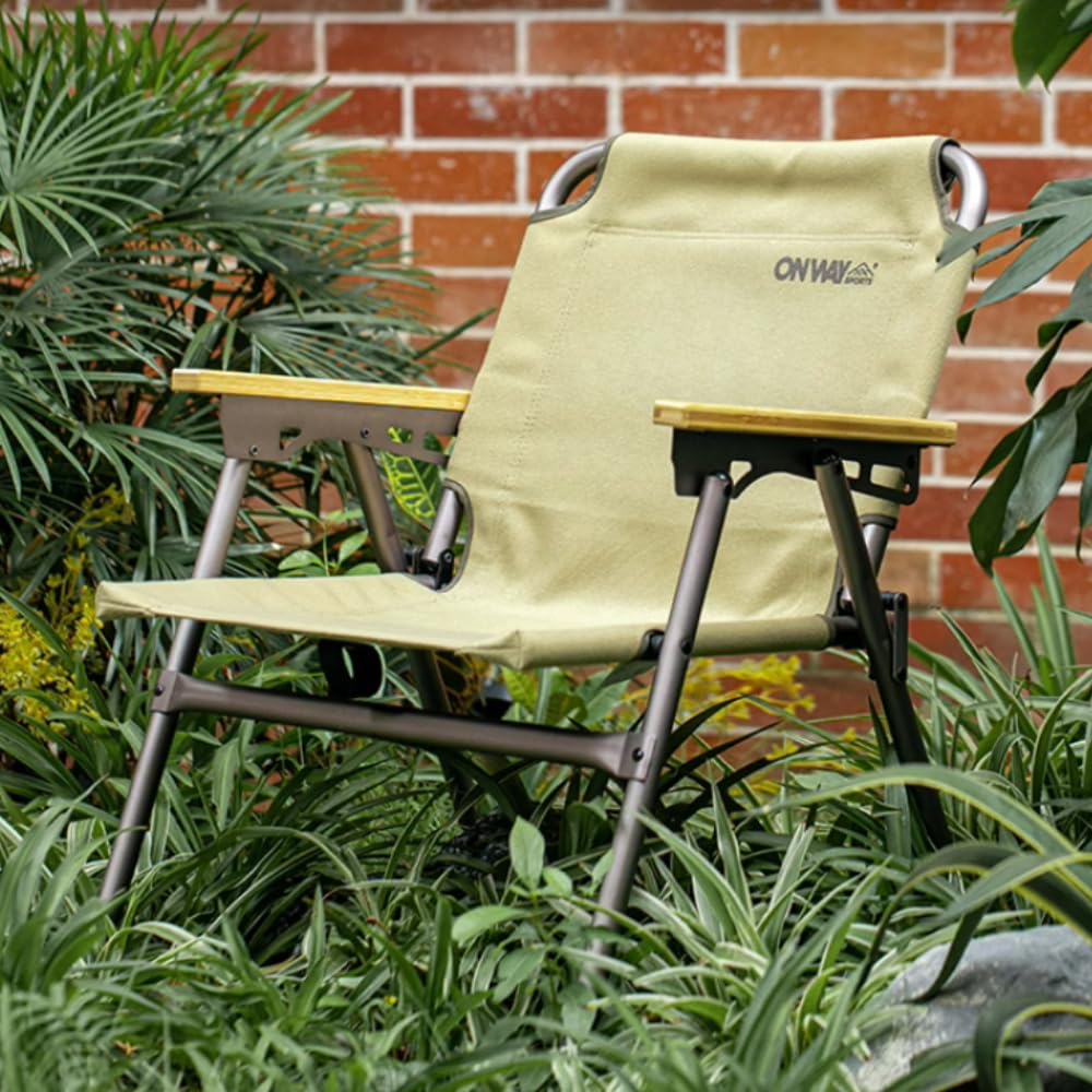 Simpleme Folding Compact and for Outdoor 120kg Weight Includes Storage Deploys In 1 Compact Aluminum Khaki Chair, Lightweight, Use, Capacity, Bag,