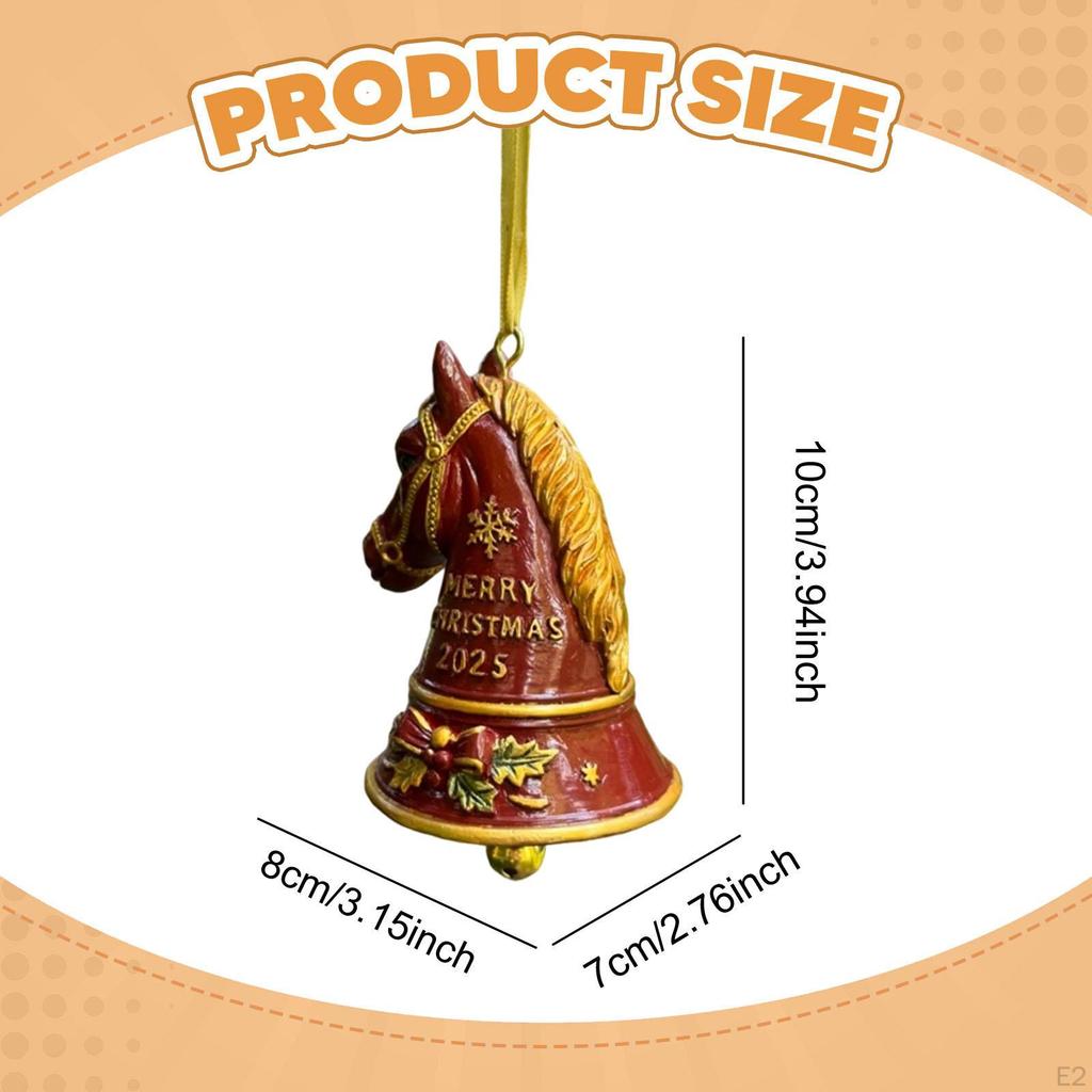 Julklocka Ornament Hästhuvudformad Hänge Unik Gåva Julgran Hängande Dekoration