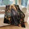 1PC Virgin praying surrounded by roses Print Blanket Warm Soft Fluffy Kids and Adult Sofa Bed Throw Blanket Travel Camping RV