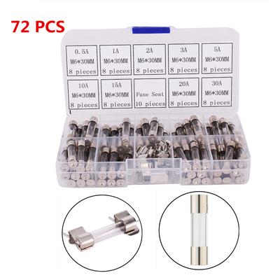 Car Electrical Components Fast Quick Blow Glass Tube Fuse 250V 0.5A-30A 6*30mm