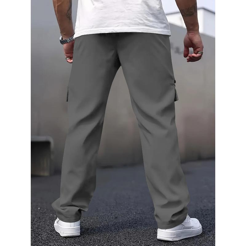 Casual Men's Cargo Pants Multiple Pockets - Straight Leg Loose Fit Zipper Details Perfect for Spring and Fall