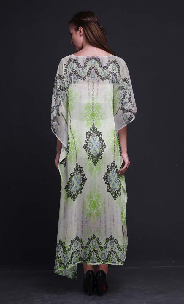 Phagun Tie & Dye Shibori Ladies Plus Size Kaftan Summer Wear Beach Coverup Kimono