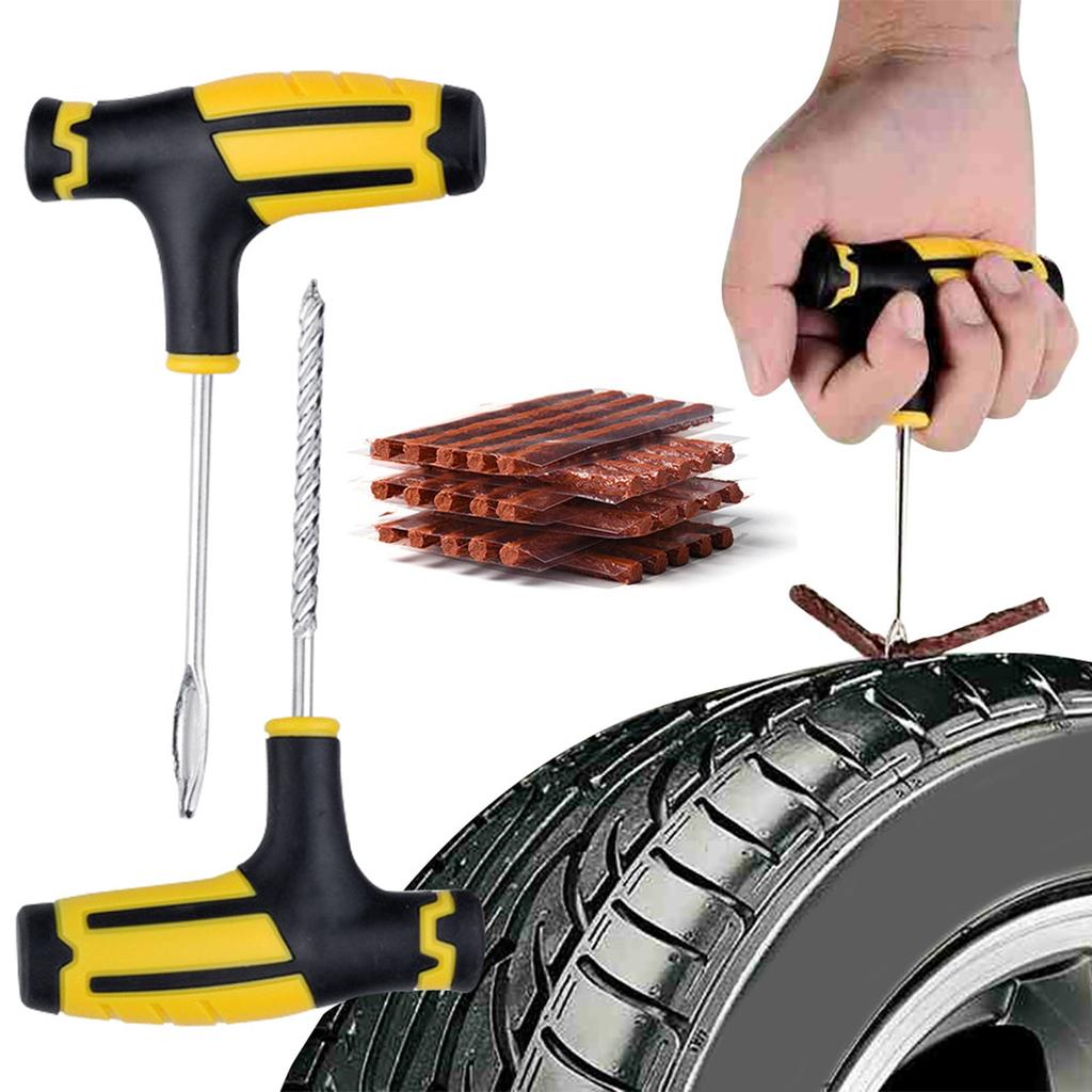 Practical Tire Repair Kit Heavy Duty Universal Tire Plug Kit Easily Stores Inside Your Car Truck Motorcycle