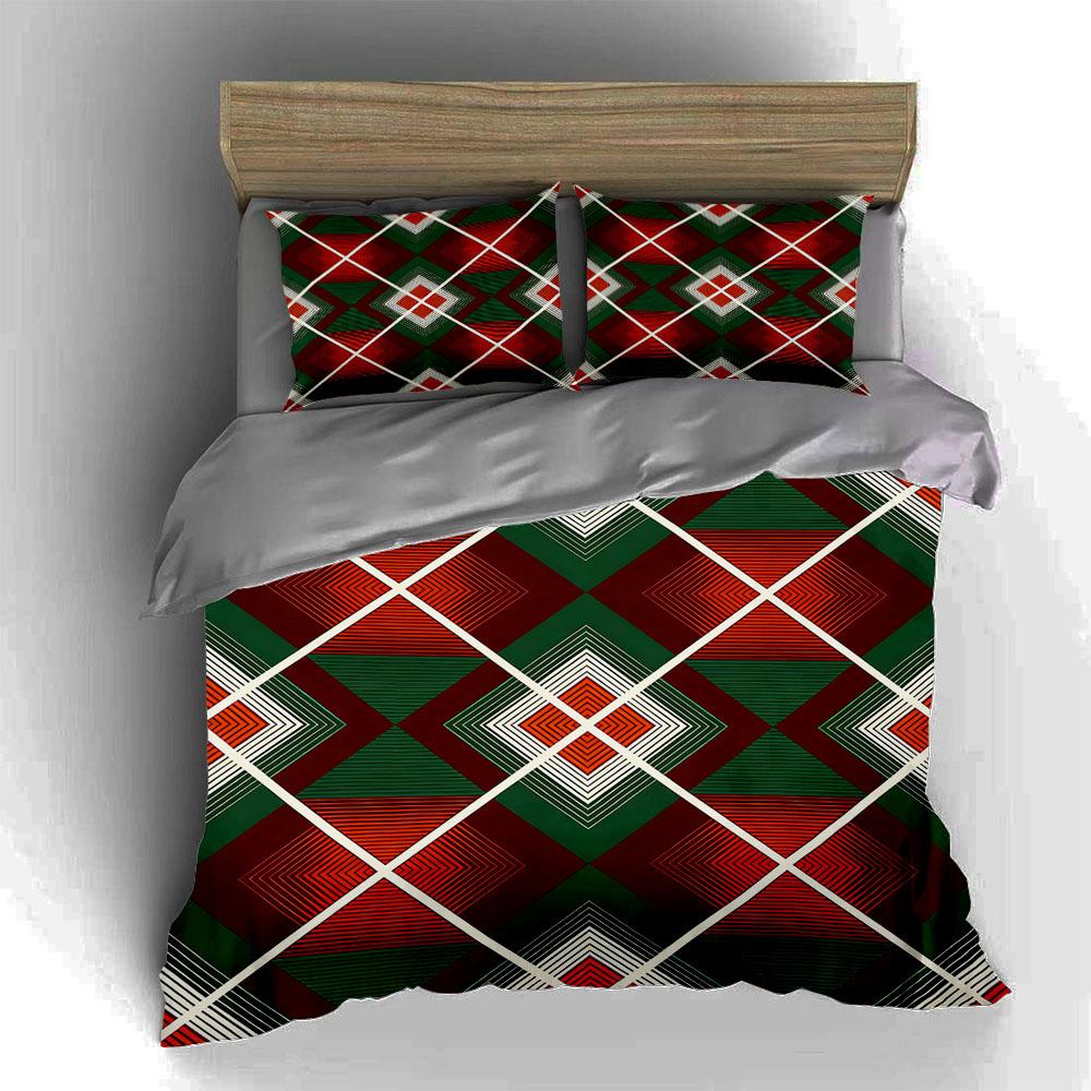 Geometrisch, rautenförmig, gestreift. Bettwäsche Bettbezug-Sets Bettbezüge Kissenbezüge Geschenke (1 * Bettbezug 2 * Kissenbezüge, ohne Bettdecke)