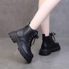 2025 Fashion Versatile New Internet Celebrity Locomotive Boots Martin Boots Women's Soft Leather Thick-soled British Velvet Short Boots