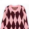 Womens Winter Casual Loose Knit Cardigan Sweater With Jacquard Round Neck Long Sleeve Plus Size S M L