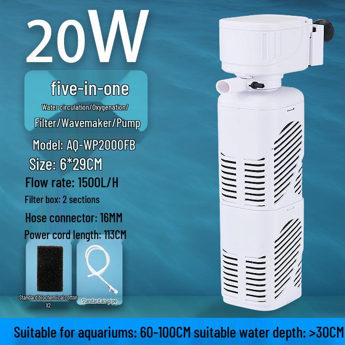 Ultra-Quiet 3-in-1 Aquarium Water Pump & Oxygenator