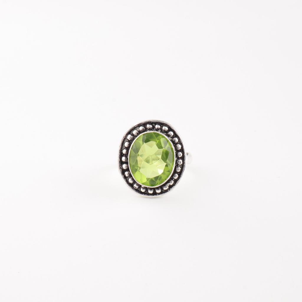 Peridot Gemstone 925 Sterling Silver Jewelry Handmade Ring For Valentines Gift RR-62-8