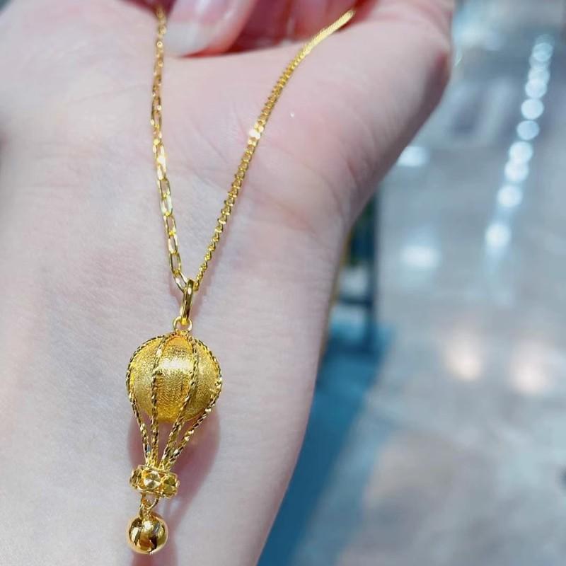 Necklace Women s Brushed Hot Air Balloon Clavicle Chain Set AB Fashion All-Match Adjustable Pendant
