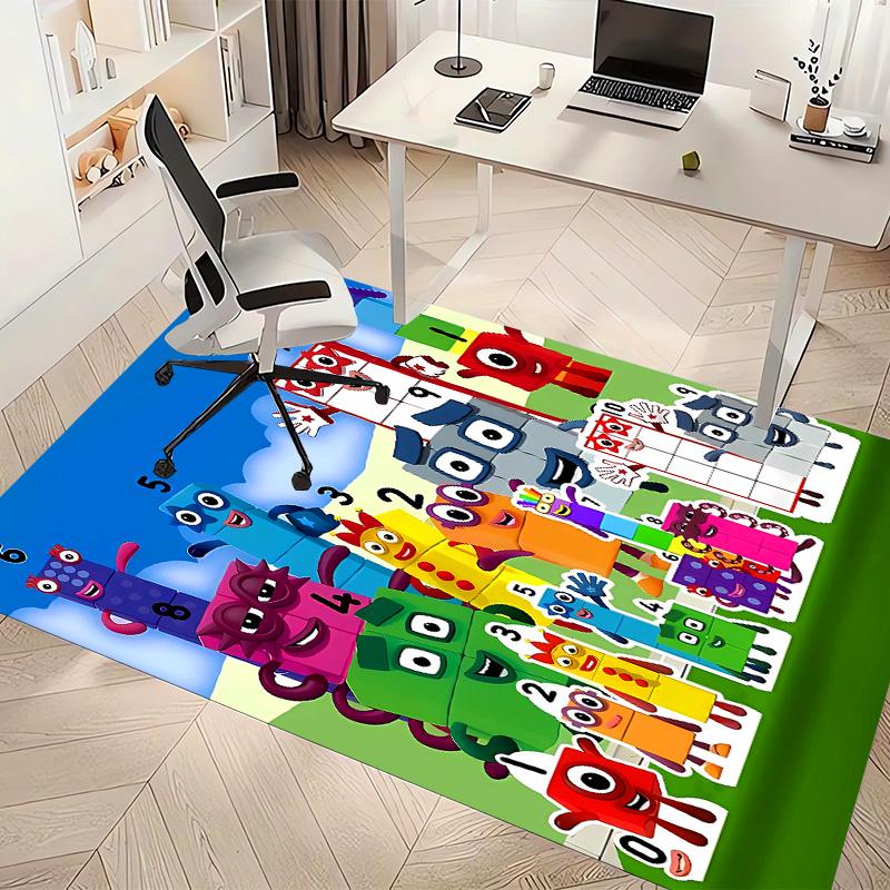 Numberblocks3 Printed Absorbent Washable Carpet, Non-Slip Bathroom Mats, Kitchen Rugs, Yoga Mat,Living Room Entrance, Camping Picnic Rugs