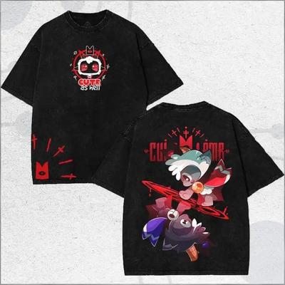Cult of the Lamb Washed Tshirt Personality Clothes Suitable for All Seasons Plus Size Unisex Streetwear High Quality Hot Product