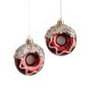 Irregular Design Christmas Hanging Ornaments Red Painted Holiday Decorations  Holiday Scene