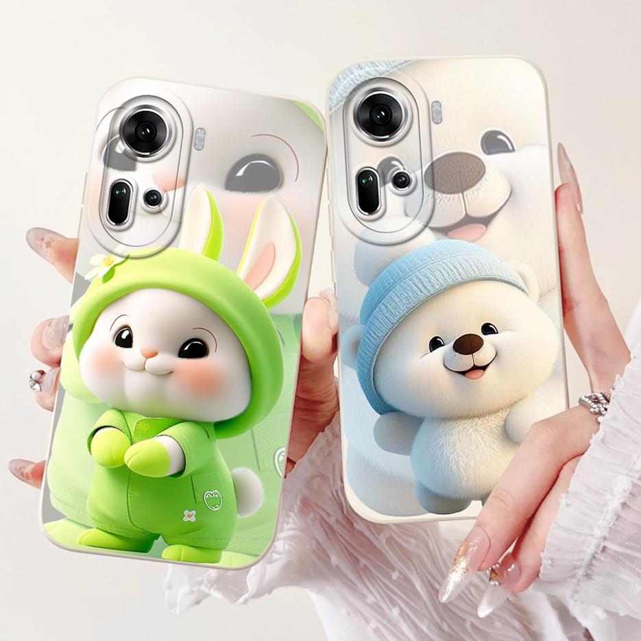 For Oppo Reno 11 5G Case Reno11 F CPH2603 Cute Panda Cartoon Cover Soft Silicone Phone Case For Oppo Reno 11 Pro Reno11 11F Bags