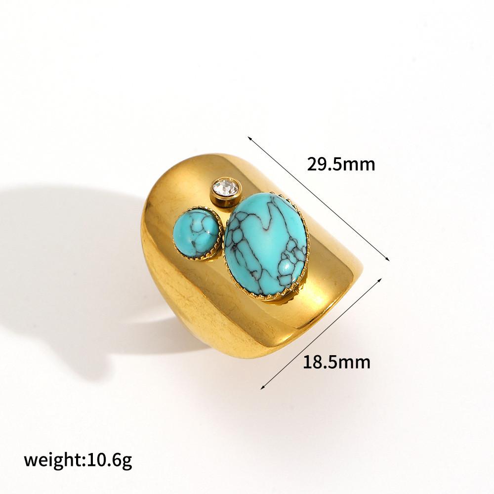 Geometrischer Edelstahlring für Damen mit Edelsteinakzenten Handgefertigter Schmuck