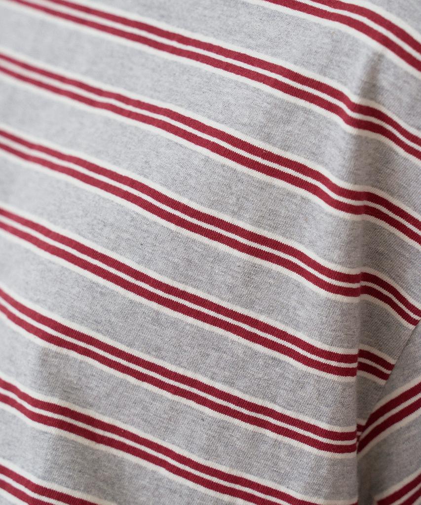 Sayu Striped Biscuit Short Sleeve Tee Gray
